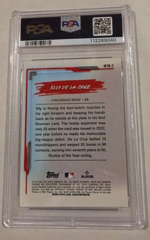 2024 Bowman Chrome M/B Elly De La Cruz #2 My 1st Bowman 🔥⚾️ PSA 10. view 2