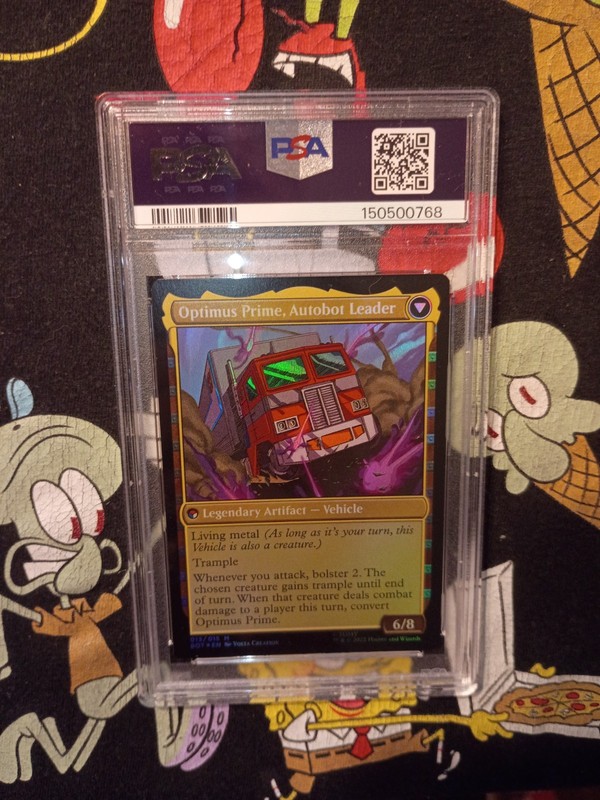 Optimus Prime Hero Foil The Brothers' War MTG Magic the Gathering PSA 9 view 2
