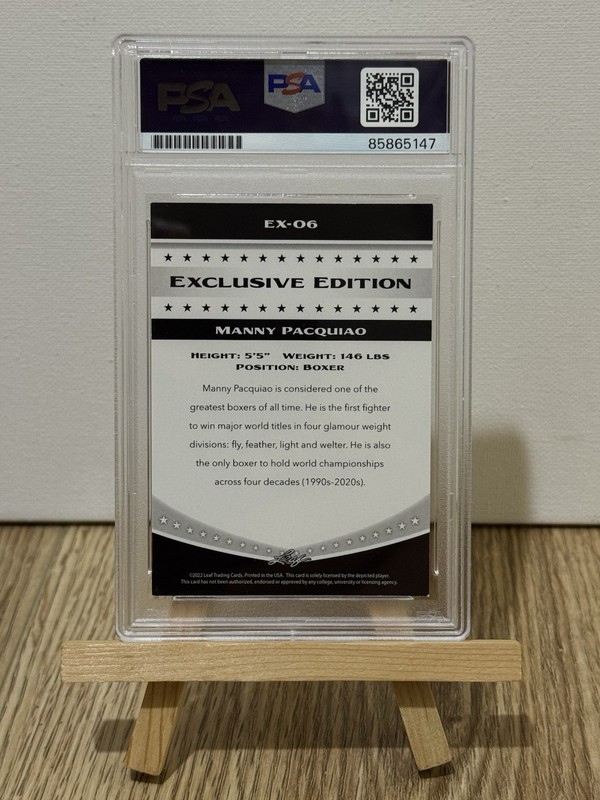 2022 LEAF MANNY PACQUIAO SIGNED AUTO CARD #EX-06 PSA BUY AUTHENTIC Mayweather view 2