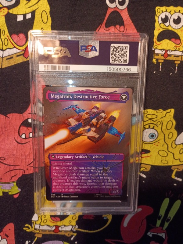 Magic The Gathering MTG Megatron, Tyrant (Shattered Glass) Transformers PSA 9 view 2