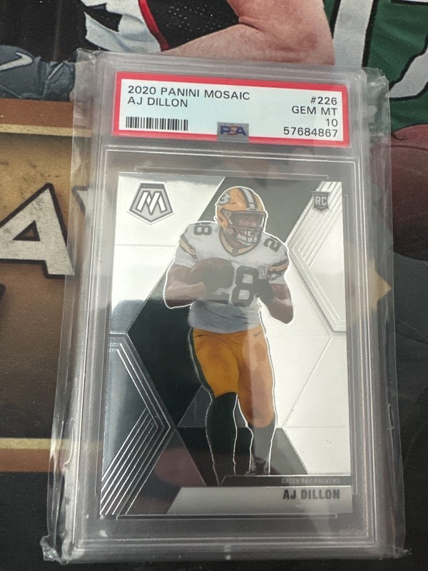 AJ Dillon 2020 Panini Mosaic Football Rookie Card PSA 10 #226