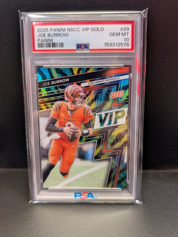2025 Panini NSCC VIP Gold Pack Joe Burrow Panini Pararell (Baja Tiger) PSA 10 SP