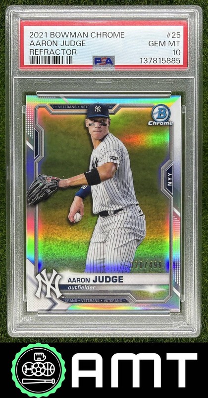 Aaron Judge PSA 10 2021 Bowman Chrome Refractor 20/499 New York Yankees #25 5885