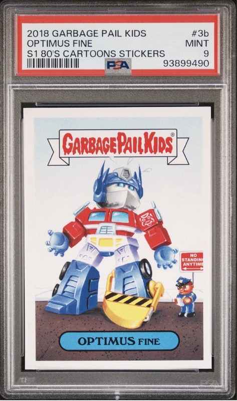2018 Topps Garbage Pail Kids Optimus Fine 3b PSA 9 80’s Transformers Quantity Av