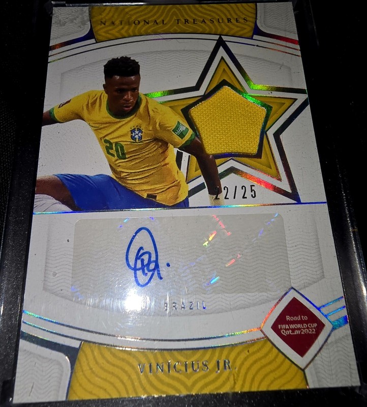 🤑$3K 10/10? U JUDGE🤩FREE PSA CERT! GLOWING VINICIUS JR AUTO NATIONAL TREASURES view 2