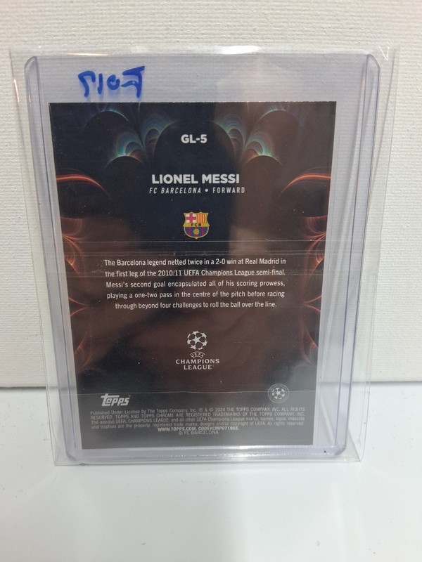 2023-24 Topps Chrome UEFA Lionel Messi Golazo #GL-5 Barcelona view 2