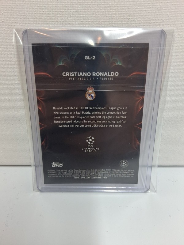 2023-24 Topps Chrome UEFA Cristiano Ronaldo Golazo #GL-2 Real Madrid view 2