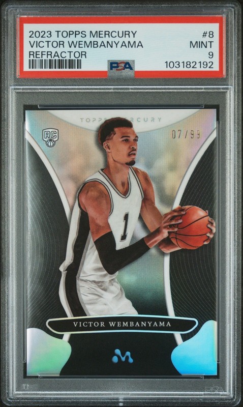 🔥PSA 2023 Topps Mercury Refractor 7/99 Victor Wembanyama RC Rookie Holo POP/5👽