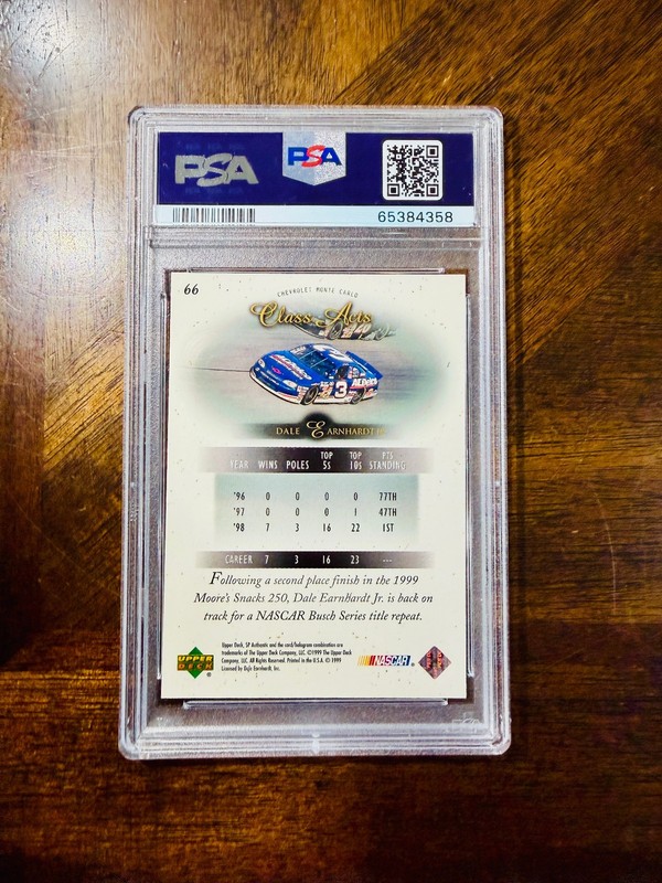 1999 Dale Earnhardt JR RC PSA 10 Rookie SP Authentic 66 NASCAR Gem Dale Jr view 2