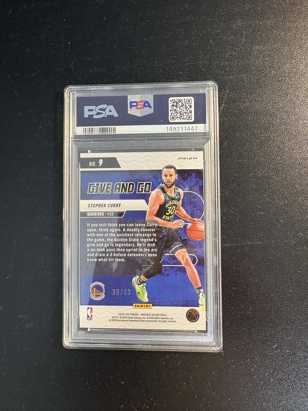 2024-25 Panini Mosaic - Give and Go Stephen Curry Orange Ice /49 PSA 10 POP 1 view 2
