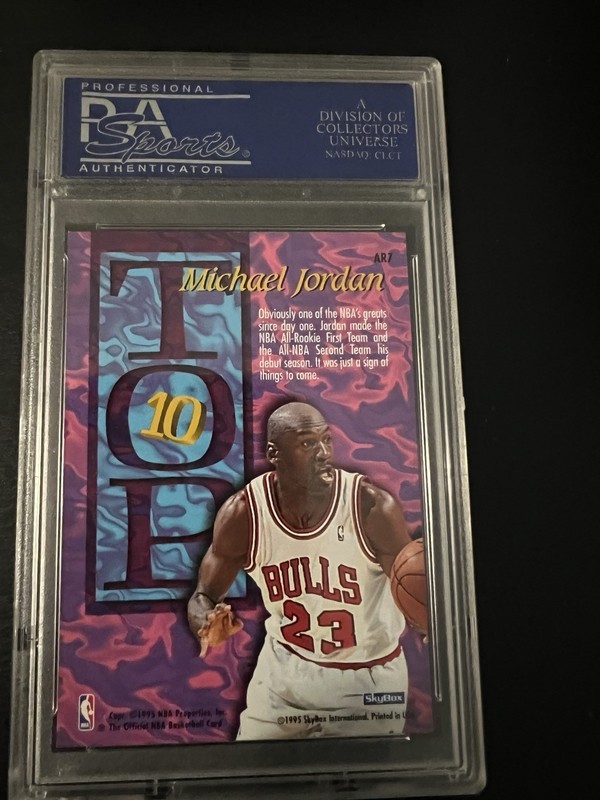 1995 HOOPS TOP TEN MICHAEL JORDAN #AR7 PSA 9 MINT view 2