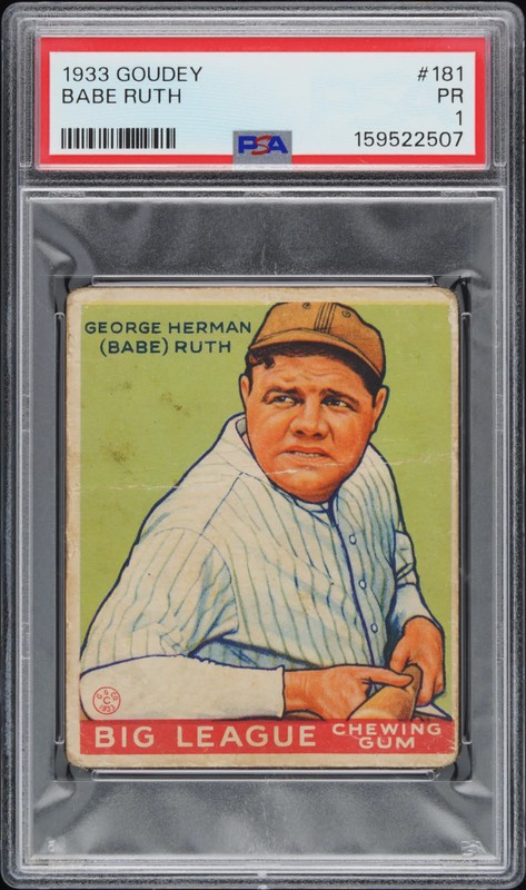 1933 Goudey #181 Babe Ruth PSA 1 PR