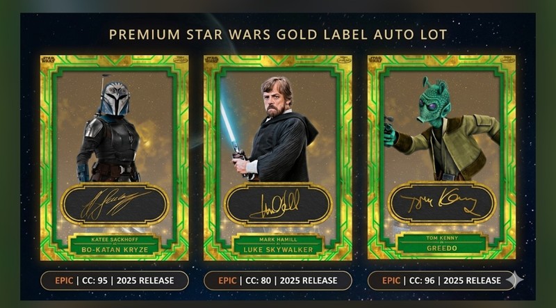 Topps Star Wars Digital Gold Label Epic Auto Lot: Hamill Luke Bo-Katan Greedo view 1
