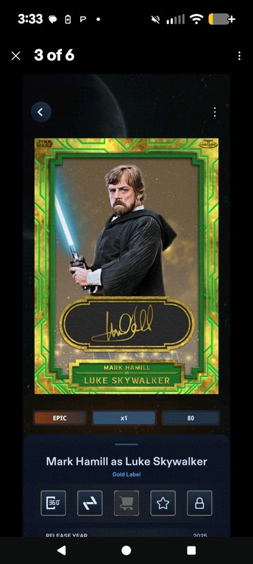 Topps Star Wars Digital Gold Label Epic Auto Lot: Hamill Luke Bo-Katan Greedo view 2