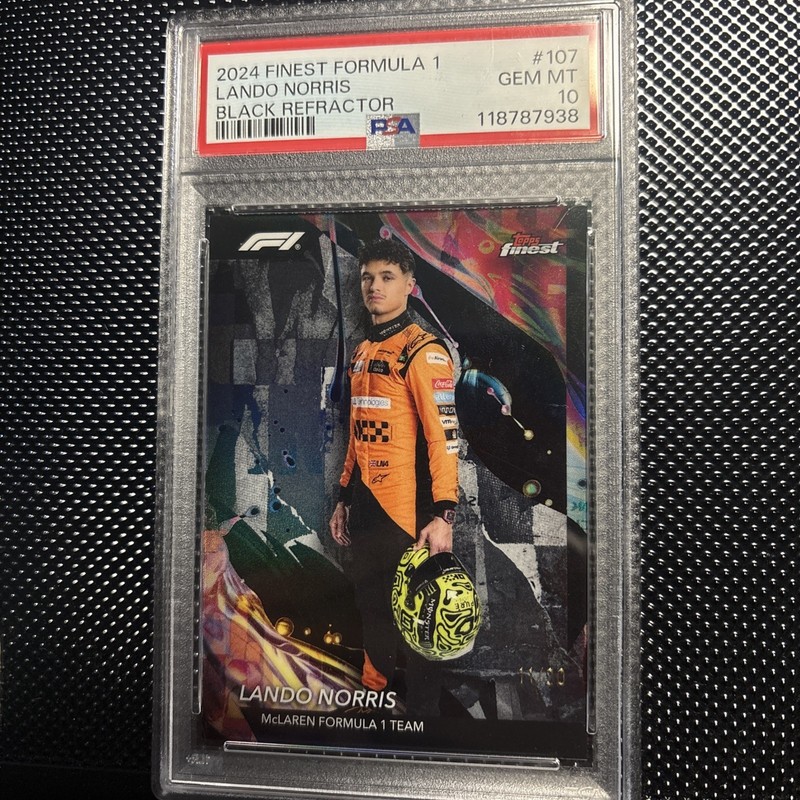 2024 Topps Finest F1 - Uncommon Lando Norris #107 Black /20 PSA 10 