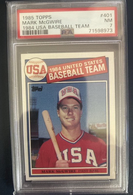 Topps 1985 Mark McGwire #401 (RC) USA Baseball Team. PSA 7 Graded