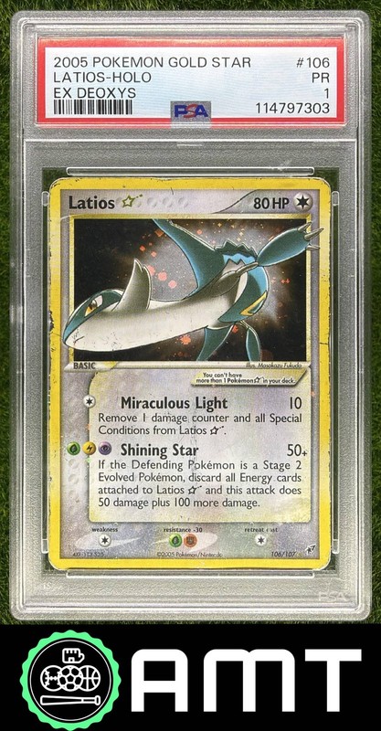 2005 Pokemon EX Deoxys #106/107 Latios Gold Star Holo PSA 1 7303