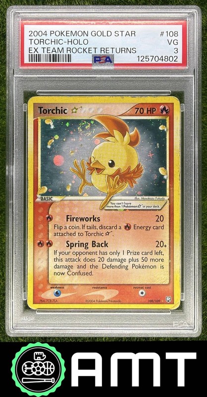 2004 Pokemon EX Team Rocket Returns #108/109 Torchic Gold Star Holo PSA 3 4802