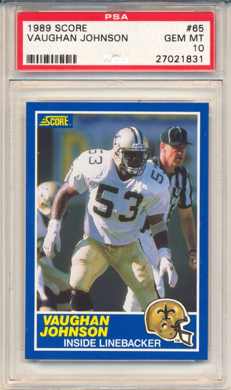 1989 Score Football Vaughan Johnson (Rookie Card) (#65) PSA10 PSA