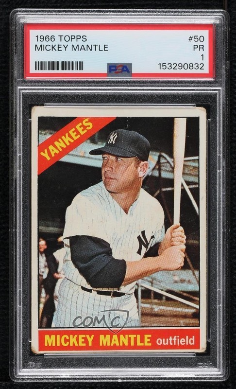 1966 Topps Mickey Mantle #50 PSA 1 HOF 1e4j