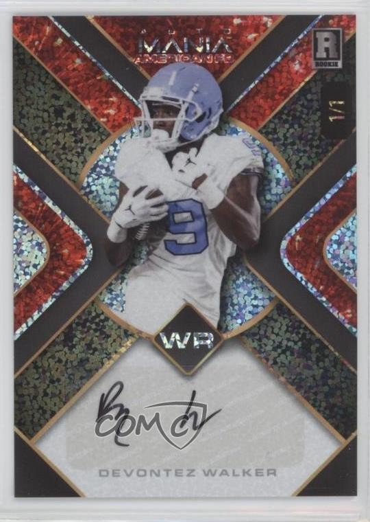 2024 Wild Card Mania American Football Triangle 1/1 Devontez Walker Auto 13ux