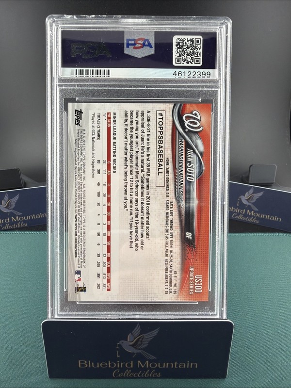 2018 Topps Chrome Update Juan Soto #HMT55 Rookie PSA 10 Washington Nationals view 2