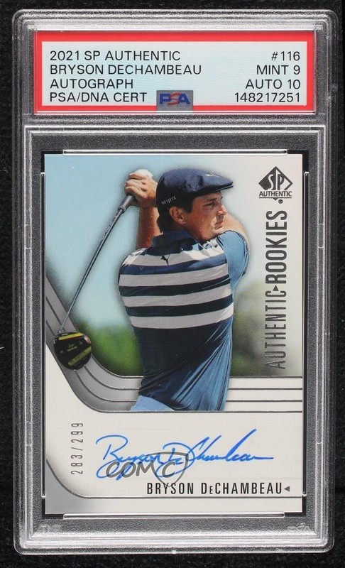 2021 SP Authentic Rookie Signatures Tier 2 Bryson DeChambeau PSA 9 Auto 0r46
