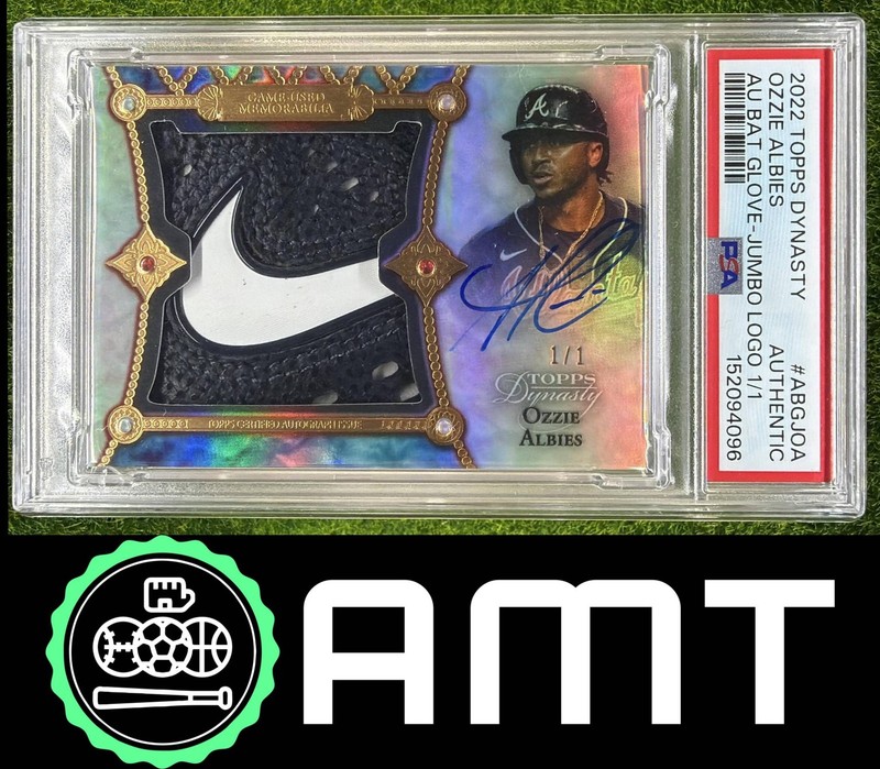 Ozzie Albies Patch Auto PSA Auth 2022 Topps Dynasty Batting Glove Jumbo Logo 1/1