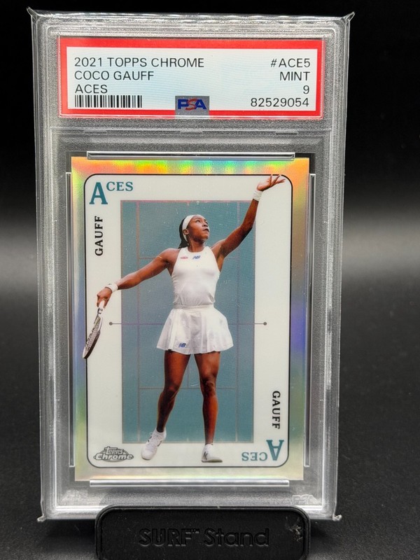 2021 Topps Chrome COCO GAUFF #ACE5 Aces Refractor Rookie Card RC - PSA 9 view 1
