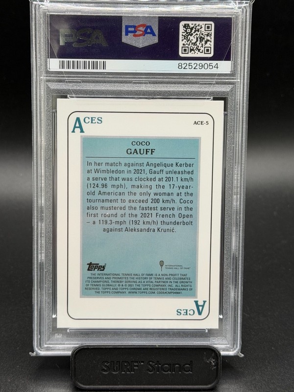 2021 Topps Chrome COCO GAUFF #ACE5 Aces Refractor Rookie Card RC - PSA 9 view 2