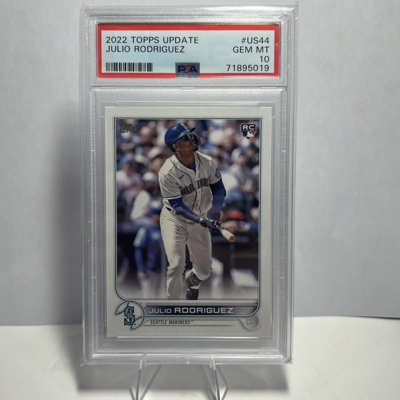 2022 Topps Update Julio Rodriguez RC Rookie Card #US44 Graded PSA 10 Mariners view 1