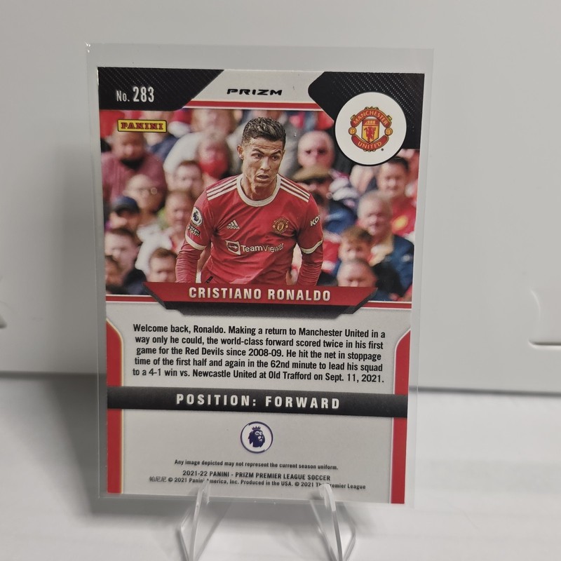 2021-22 Panini Prizm Premier League - Cristiano Ronaldo #283 Green Wave Prizm view 2