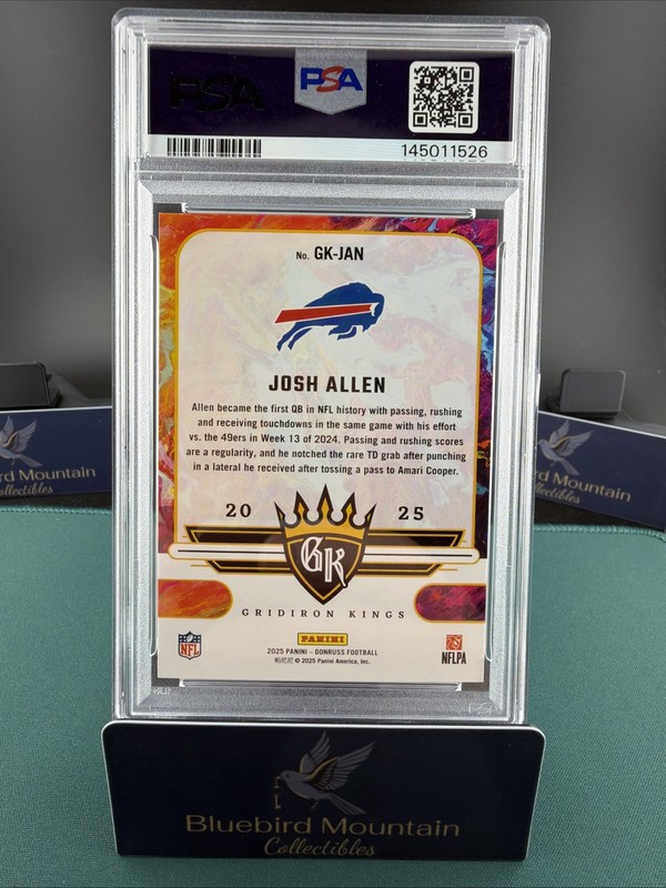 2025 Panini Donruss Gridiron Kings Josh Allen Gem Mint PSA 10 🔥 view 2