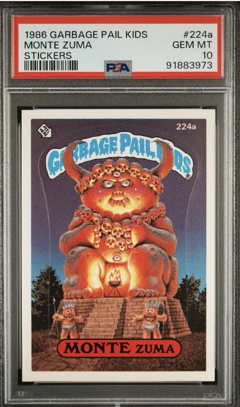 1986 Garbage Pail Kids 224a Monte Zuma PSA 10 Pop 25 OS6 Series 6 My Last One