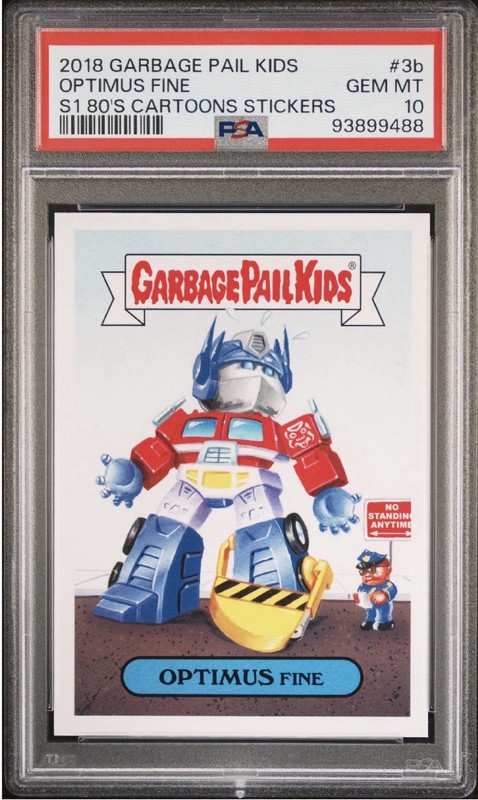 2018 Topps Garbage Pail Kids Optimus Fine 3b PSA 10 Transformers Pop 7 Prime GPK