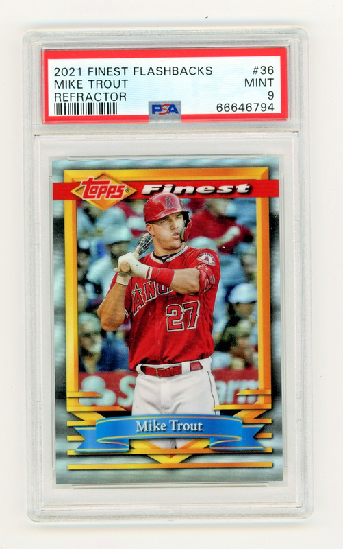 2021 Mike Trout Topps Finest Flashbacks Refractor #36 PSA 9
