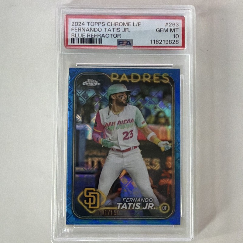 2024 Topps Chrome Logofractor Blue Refractor Fernando Tatis Jr. #263 /150 PSA 10