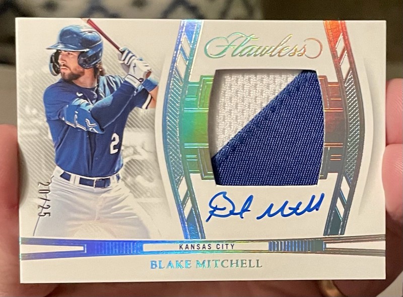 2024 Panini Flawless Blake Mitchell /25 Prospect ON CARD AUTO Patch Royals RC view 1