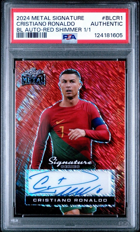2024 Leaf Metal Cristiano Ronaldo Auto 1/1 Red Shimmer PSA Auth ONE OF ONE