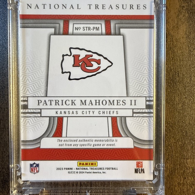 2023 Panini National Treasures - Sunday Treasures Patrick Mahomes II #STR-PM /99 view 2