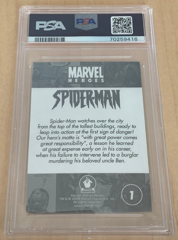 2008 Marvel Heroes Stickers #1 (Preziosi) π SPIDER-MAN π PSA 10 π POP 7 π view 2