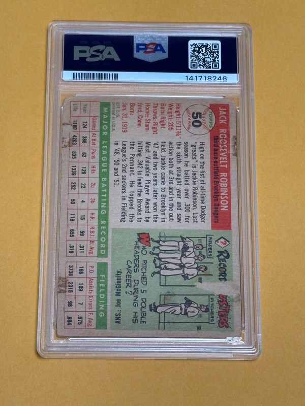 1955 Topps Jackie Robinson #50 PSA 1.5  Fair view 2