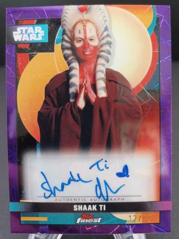 2025 Topps Star Wars Smugglers Outpost Finest Purple Lazer Shaak Ti Auto #12/75!
