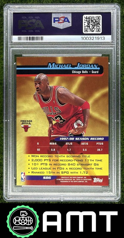 Michael Jordan PSA 9 1998-99 Topps Season's Best Chicago Bulls #SB6 1913 view 2