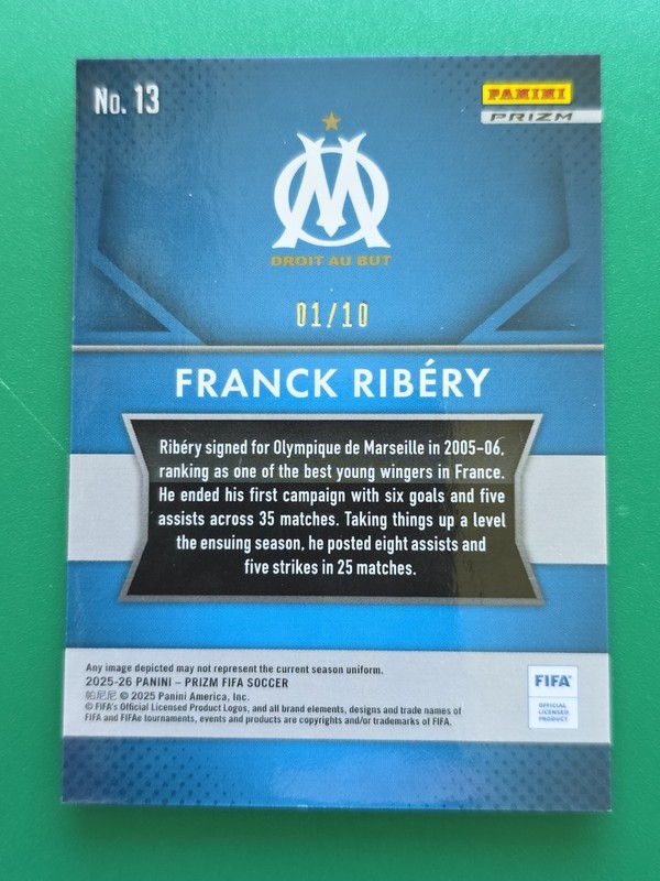 2025-26 Prizm FIFA Flashback Franck Ribery Gold /10 France Legend view 2