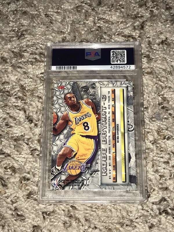 1996-97 FLEER METAL KOBE BRYANT RC ROOKIE PSA 8 SHARP LAKERS MVP view 2