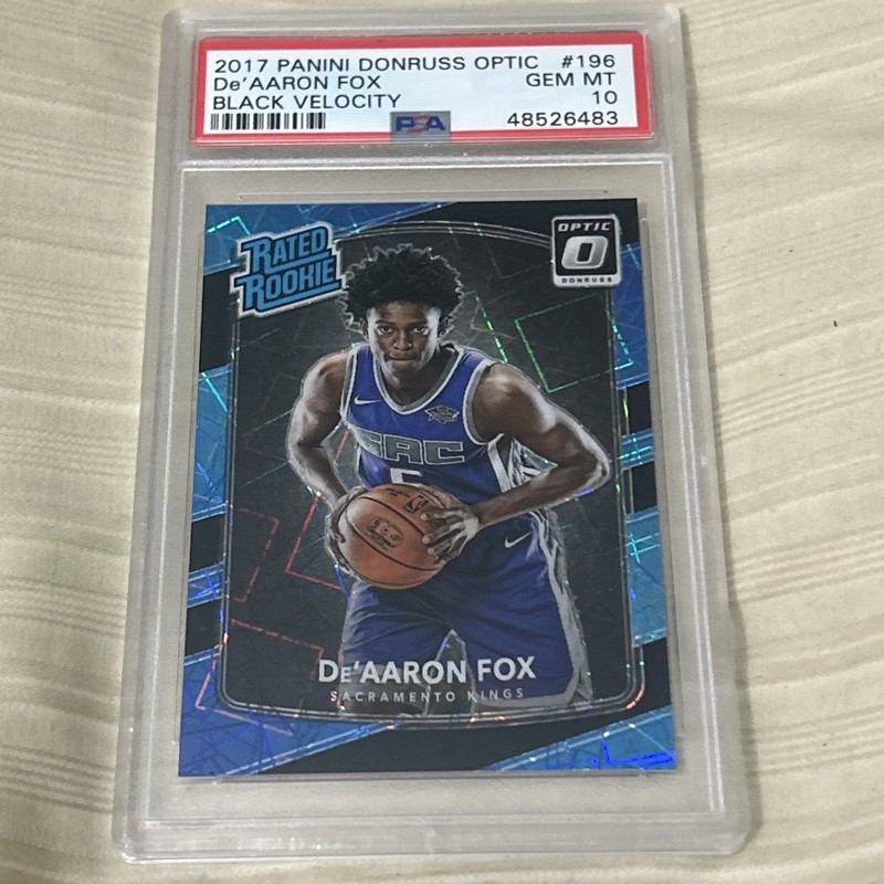 PSA 10 2017-18 Donruss Optic De'Aaron Fox BLACK VELOCITY RC Spurs /39 Pop 7 view 2
