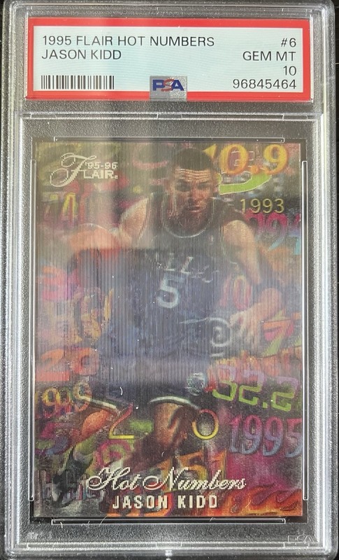 1995 Flair Hot Numbers #6 Jason Kidd Mavericks PSA 10 GEM MINT