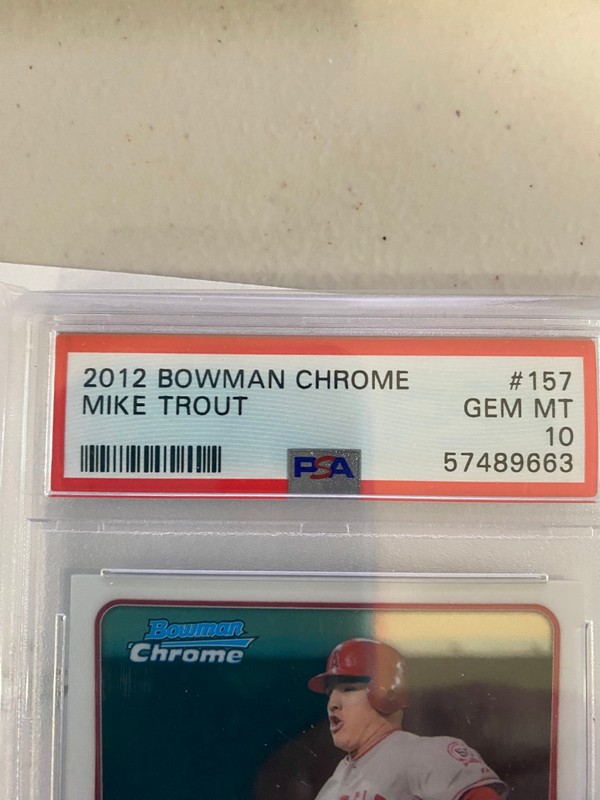 2012 Bowman Chrome  #157 Mike Trout PSA 10 GEM MINT Angels MLB Future HOF view 2
