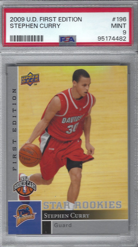2009 UPPER DECK FIRST EDITION "SILVER" #196 STEPHEN CURRY RC PSA 9